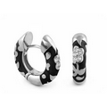 Lauren G. Adams Flowers by Orly - Small Huggie Earrings (Silver/Black)